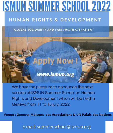 Apply now! ISMUN Human Rights Summer School